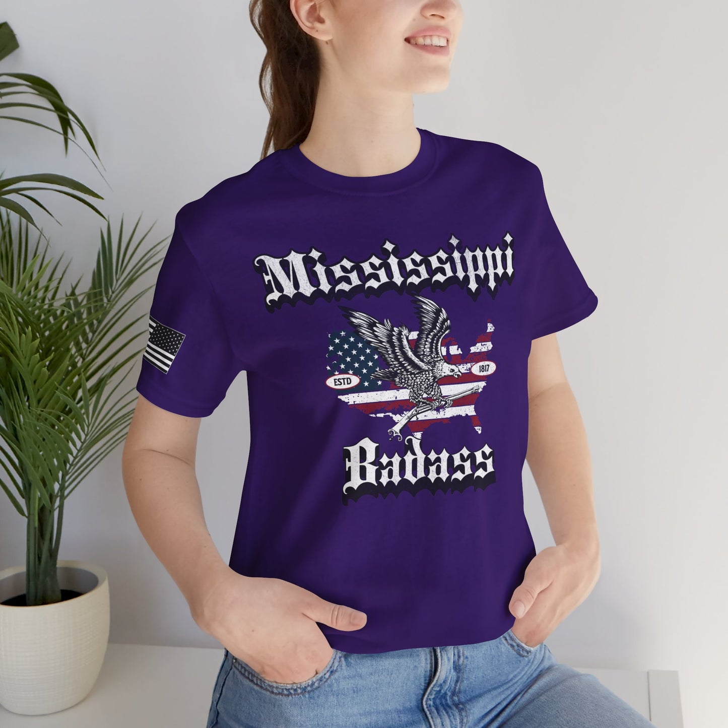 Mississippi Badass Eagle and Flag Premium Tee