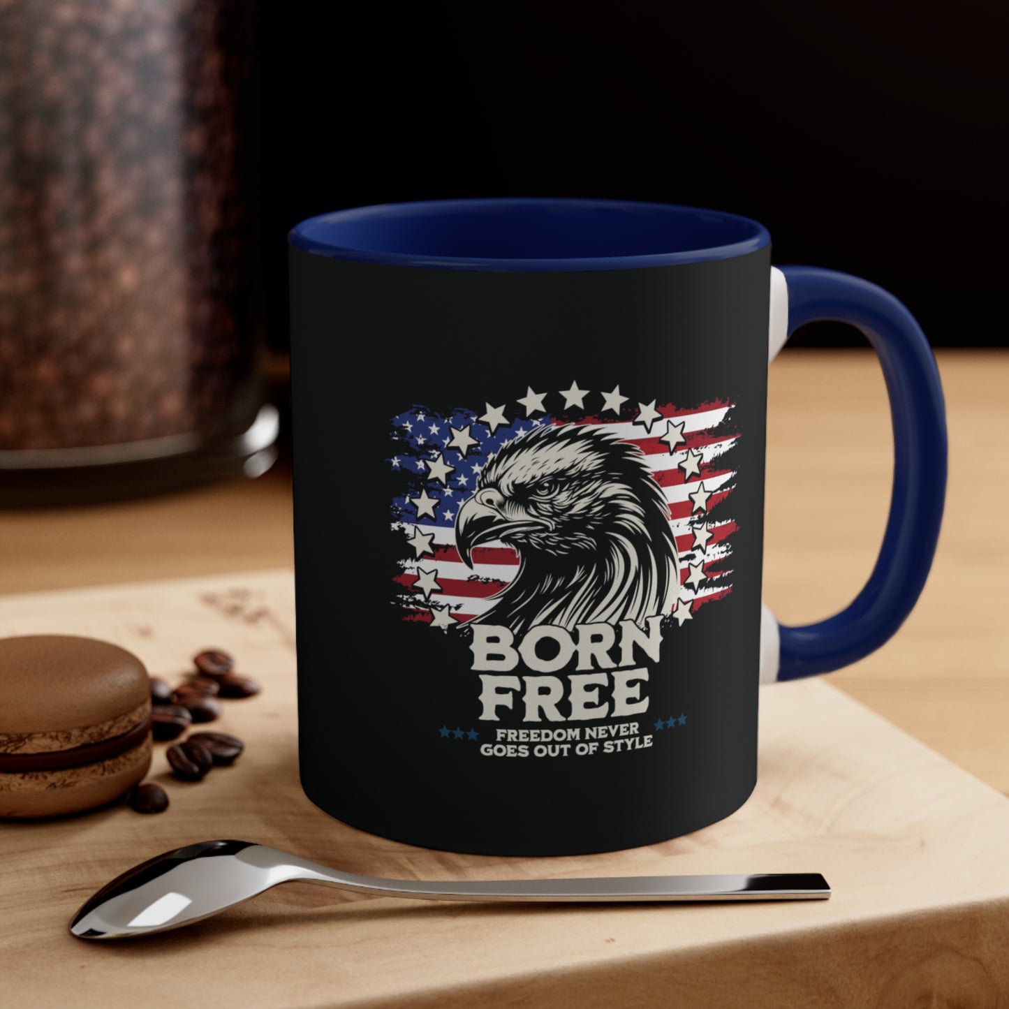 Born Free - Freedom Never Goes Out of Style Accent Coffee Mug, 11oz