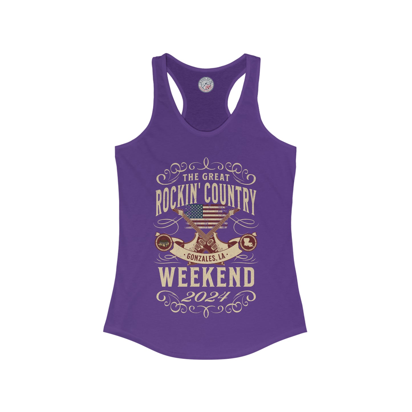 The Great Rockin' Country Weekend Ladies' Slim Fit Racerback Tank - Gonzales, LA