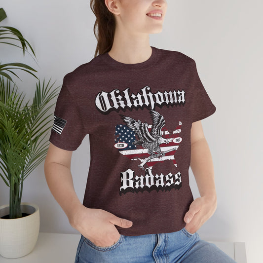 Oklahoma Badass Eagle and Flag Premium Tee