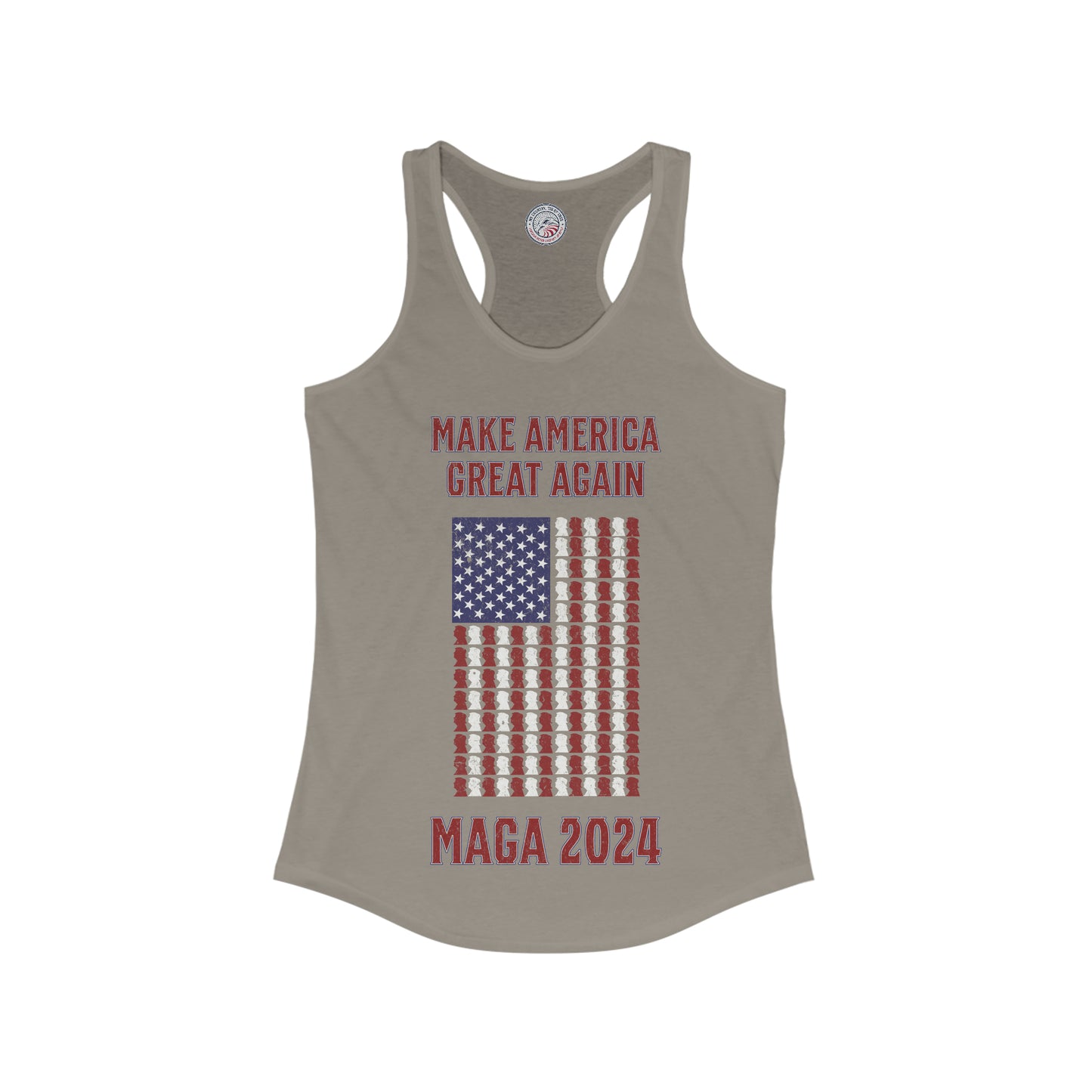 Make America Great Again Trump Flag Ladies' Slim Fit Racerback Tank