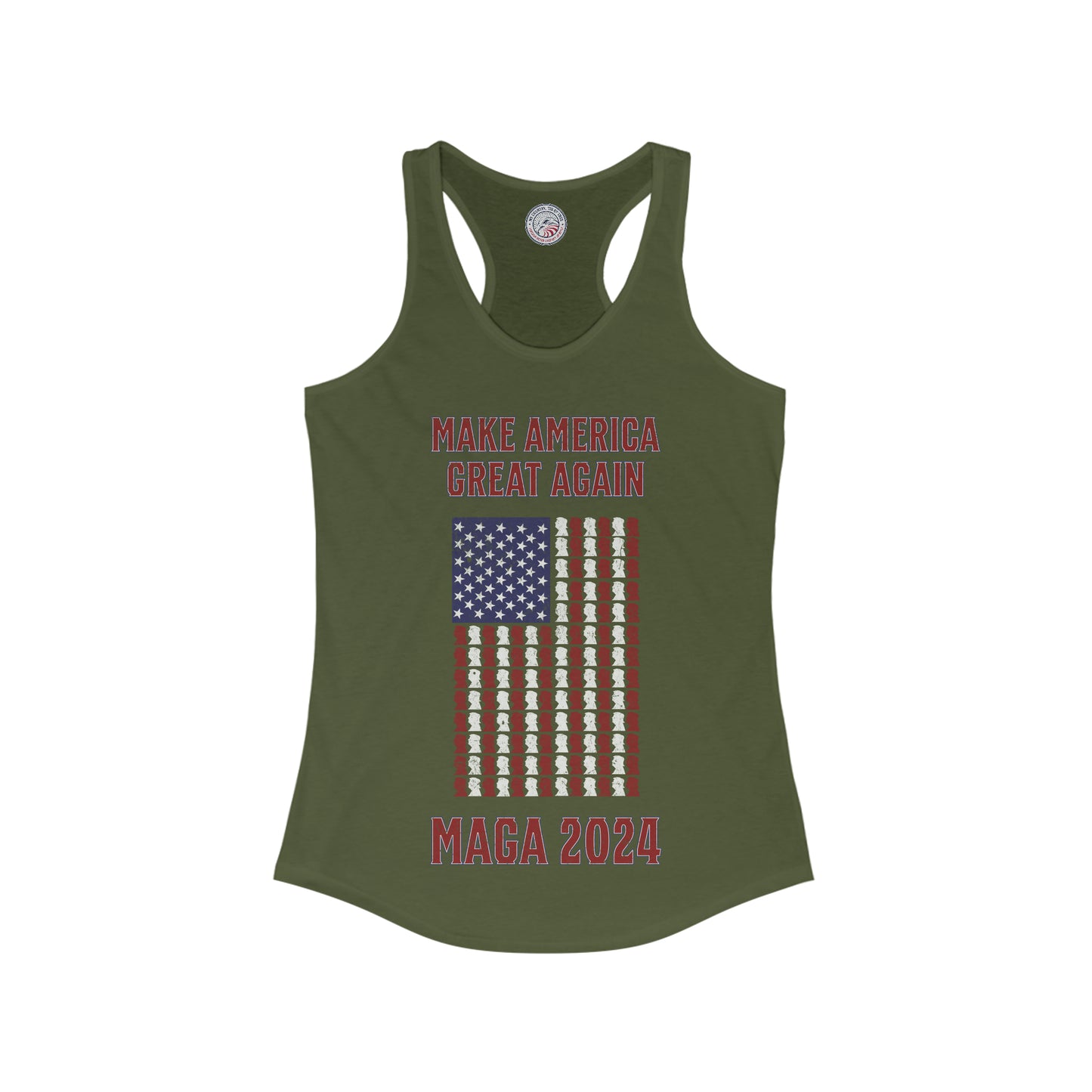 Make America Great Again Trump Flag Ladies' Slim Fit Racerback Tank