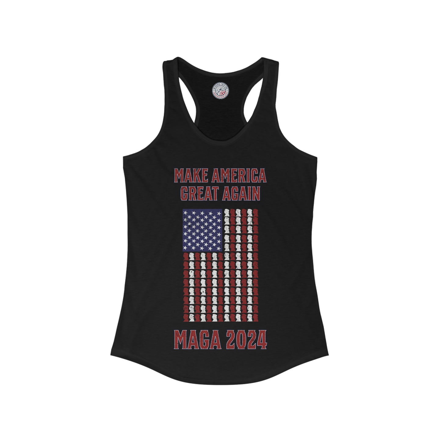 Make America Great Again Trump Flag Ladies' Slim Fit Racerback Tank