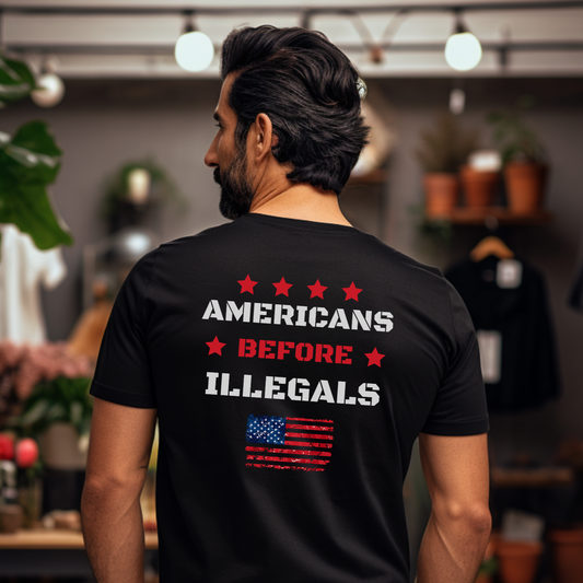 Americans Before Illegals Premium Tee - Back