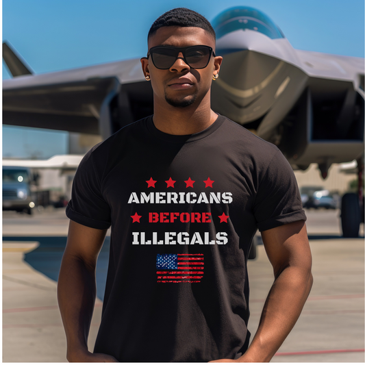 Americans Before Illegals Premium Tee - Front