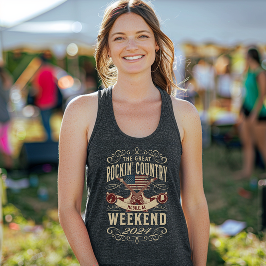 The Great Rockin' Country Weekend Ladies' Flowy Racerback Tank - Mobile, AL