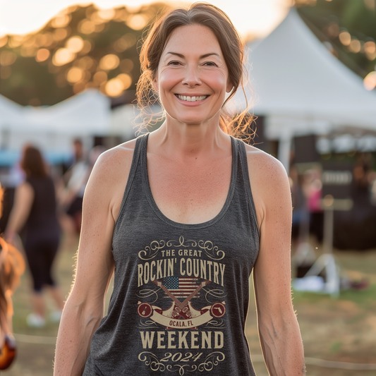 The Great Rockin' Country Weekend Ladies' Flowy Racerback Tank - Ocala, FL