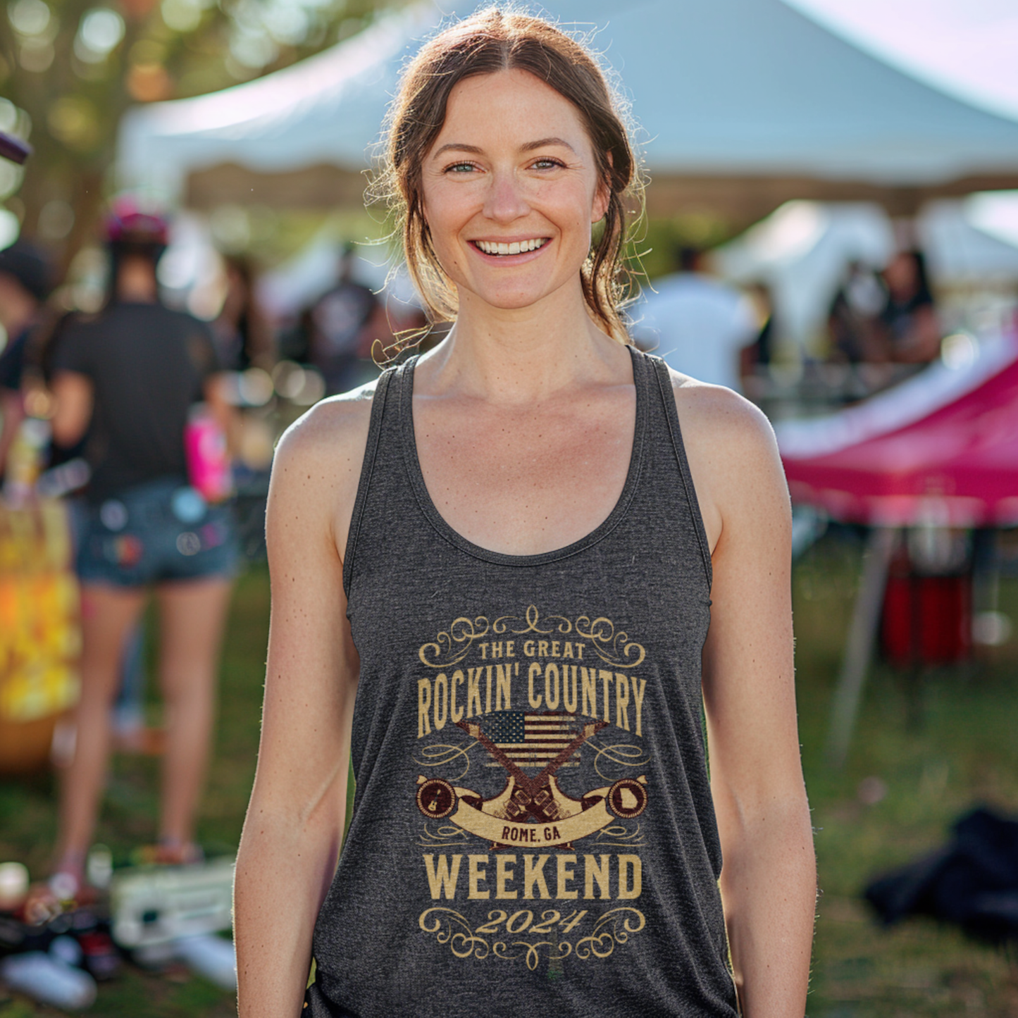 The Great Rockin' Country Weekend Ladies' Flowy Racerback Tank - Rome, GA