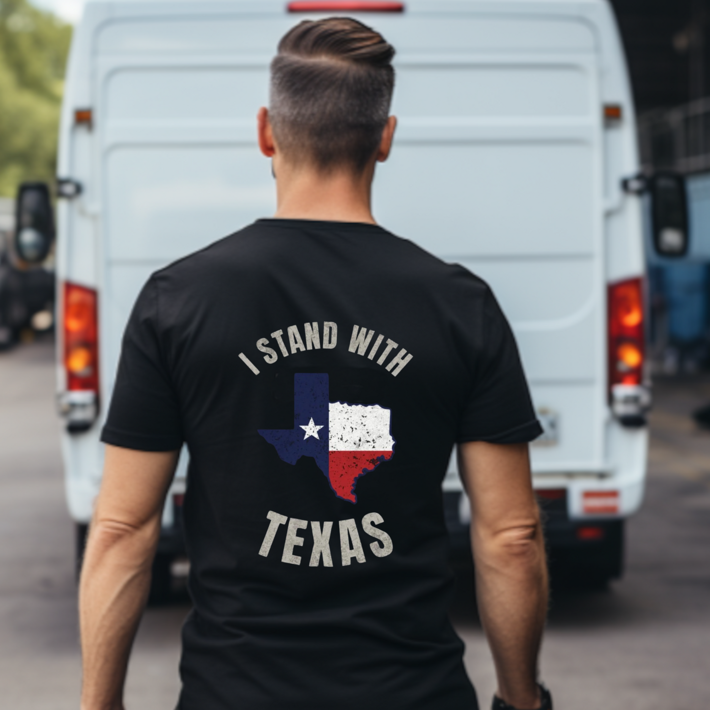 I Stand with Texas Premium Tee - Back