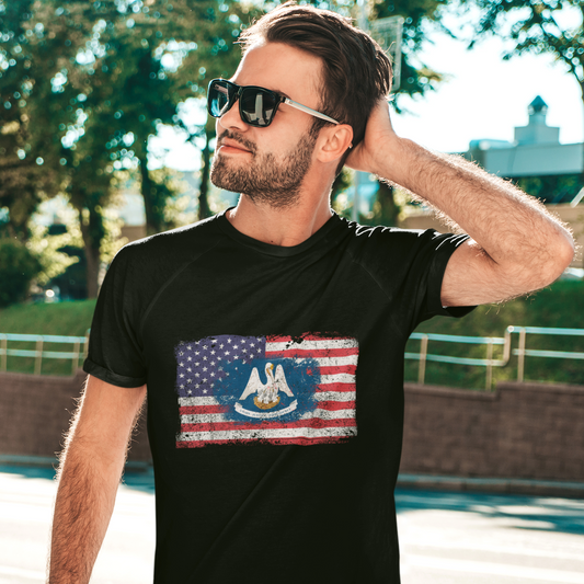 Louisiana USA Grunge Flag Mashup Premium Tee