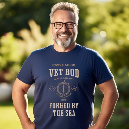 Navy Sailor Vet Bod Premium Tee - Forged by the Sea