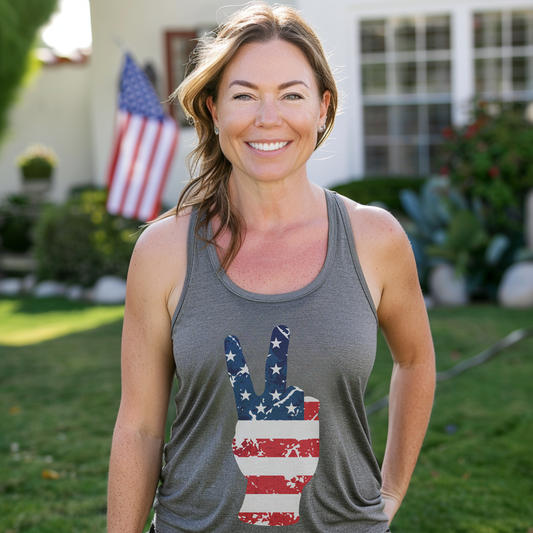 Peaceful Patriot - Flag Jersey Tank