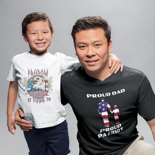 Proud Dad, Proud Patriot Premium Tee - One Child