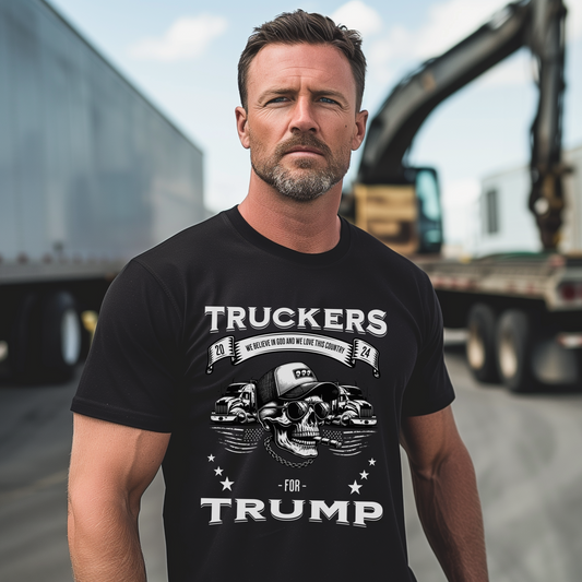 Truckers for Trump Premium Tee - Black and White