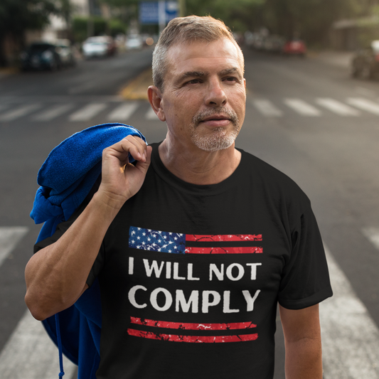 I Will Not Comply Premium Tee - Split Flag