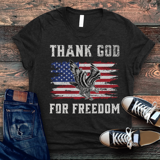 Thank God for Freedom Premium Tee - Front