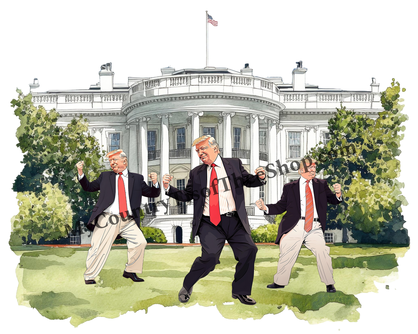 Trump Dancing at the White House Wrapping Paper