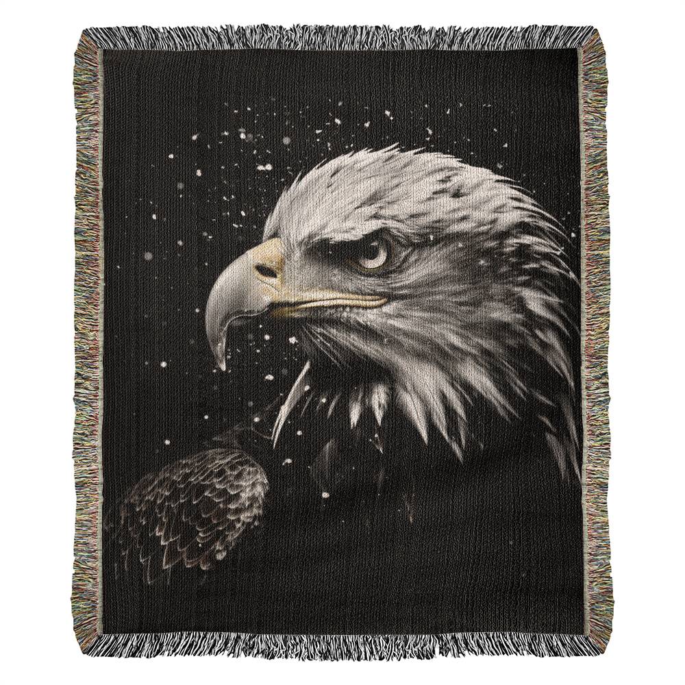 Majestic Bald Eagle Woven Blanket